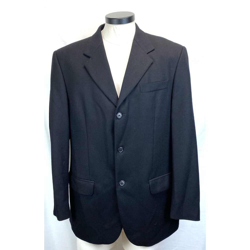 Sisley Black Suit Jacket EU 52/US 40 Made In Italy Wool 3 Button 2 Vents Blazer